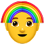 Rainbow head emoji style